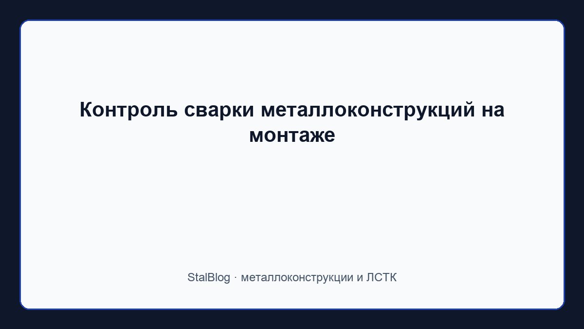 Иллюстрация: Контроль сварки металлоконструкций на монтаже