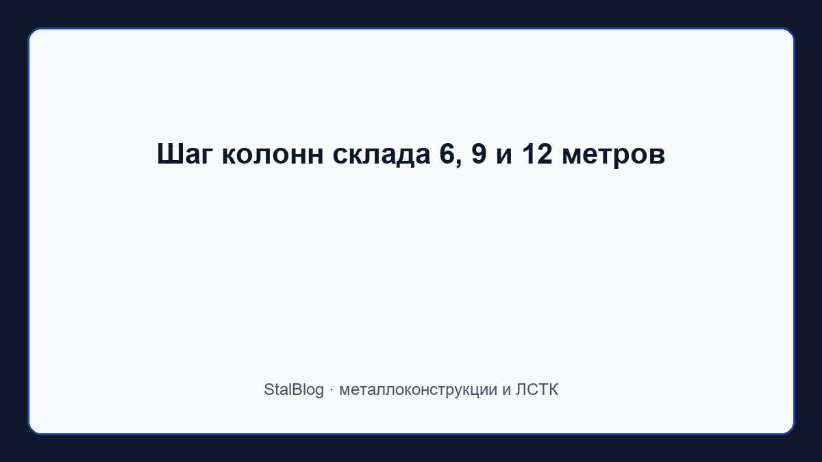 Иллюстрация: Шаг колонн склада 6, 9 и 12 метров
